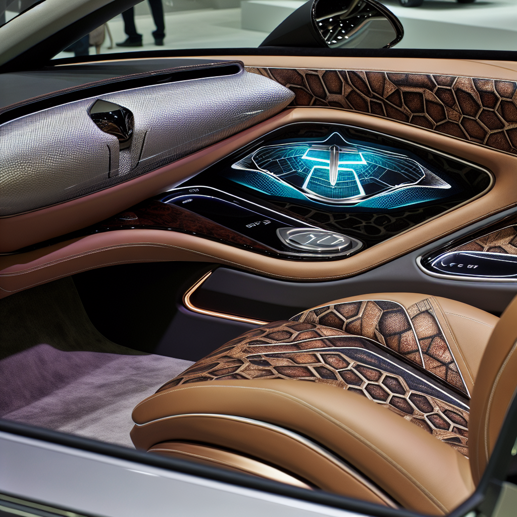 Custom car interior showcasing unique design elements and materials.
