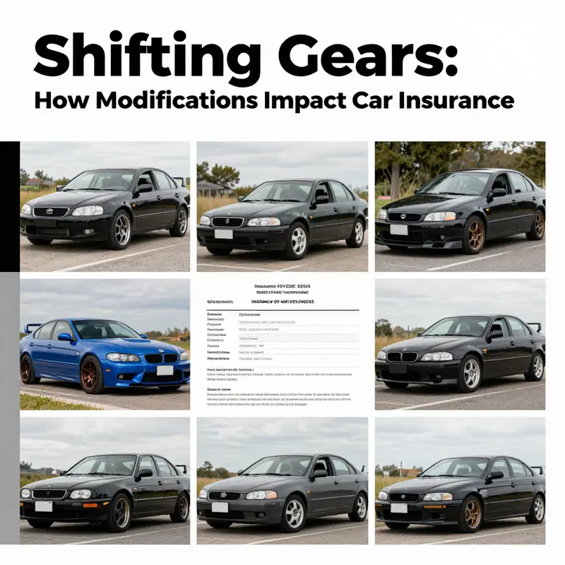 A comparison of a modified versus an unmodified car, illustrating the potential impact on insurance premiums.