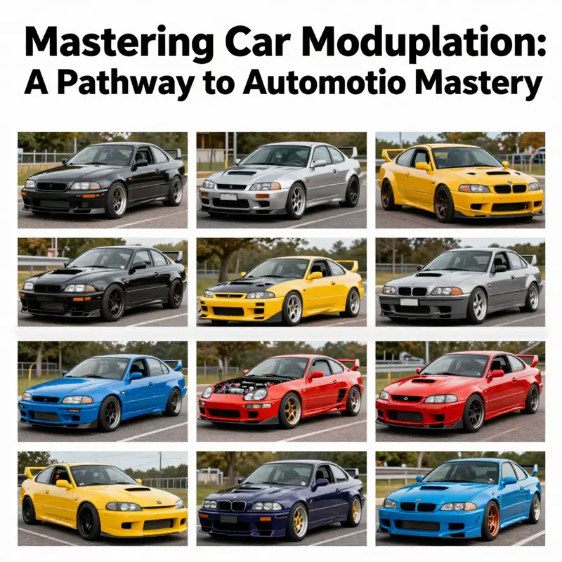 A collage of various modified cars, highlighting the artistry in car customization.