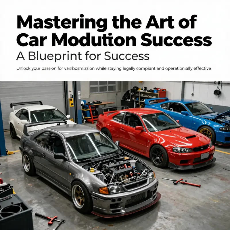 Collage of modified cars showcasing various customization styles in a garage setting.