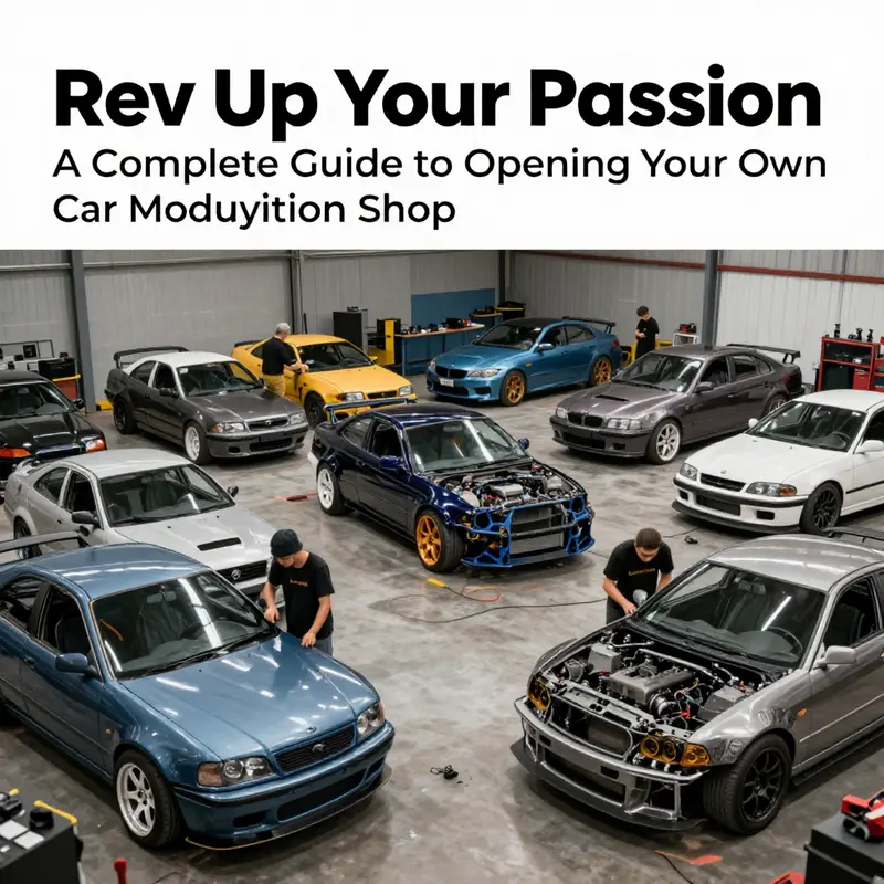 A diverse group of individuals engaging in car modifications, showcasing community and passion in the automotive world.