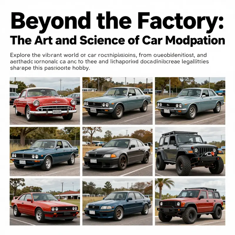 A visually engaging collage of modified cars displaying various styles and modifications.
