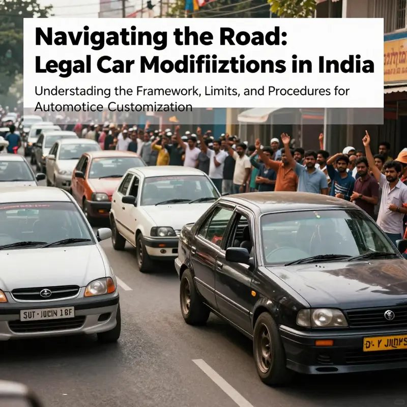A dynamic scene showcasing the car modification culture in India, filled with modified cars and enthusiastic crowds.