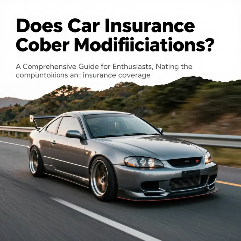 A personalized car driving along a beautiful road, focusing on customization and insurance.