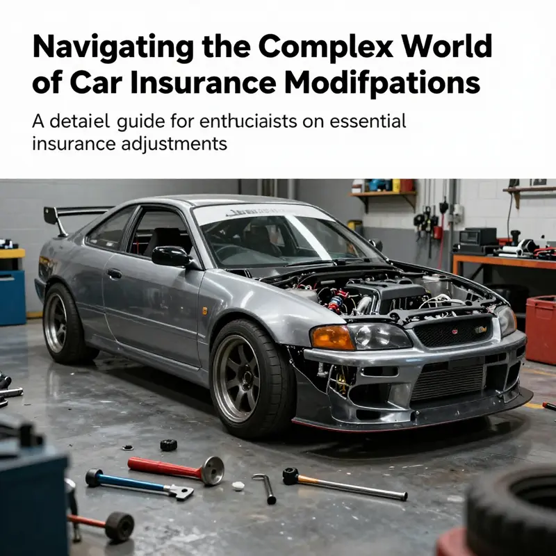 A modified car surrounded by tools and car parts in a workshop, demonstrating the dedication of car enthusiasts to their craft.