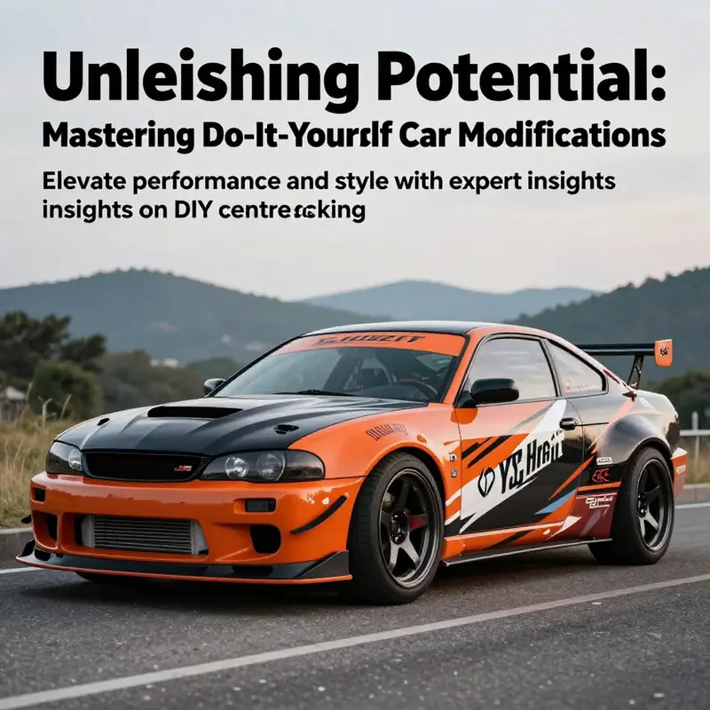 A modified car proudly displayed against a scenic landscape, highlighting its unique design.