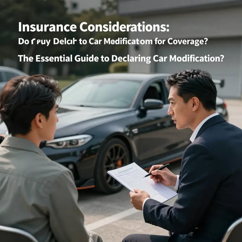 A car enthusiast reviews legal documents concerning vehicle modifications in a garage setting.