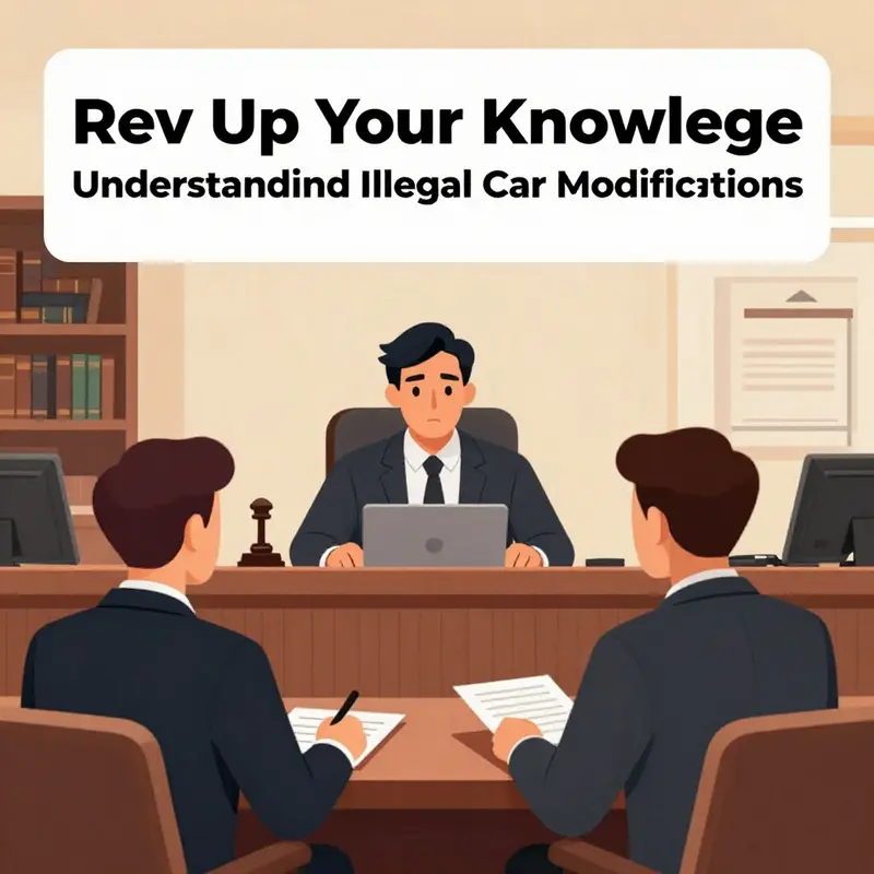 An overview of illegal car modifications showcasing common examples that violate regulations.
