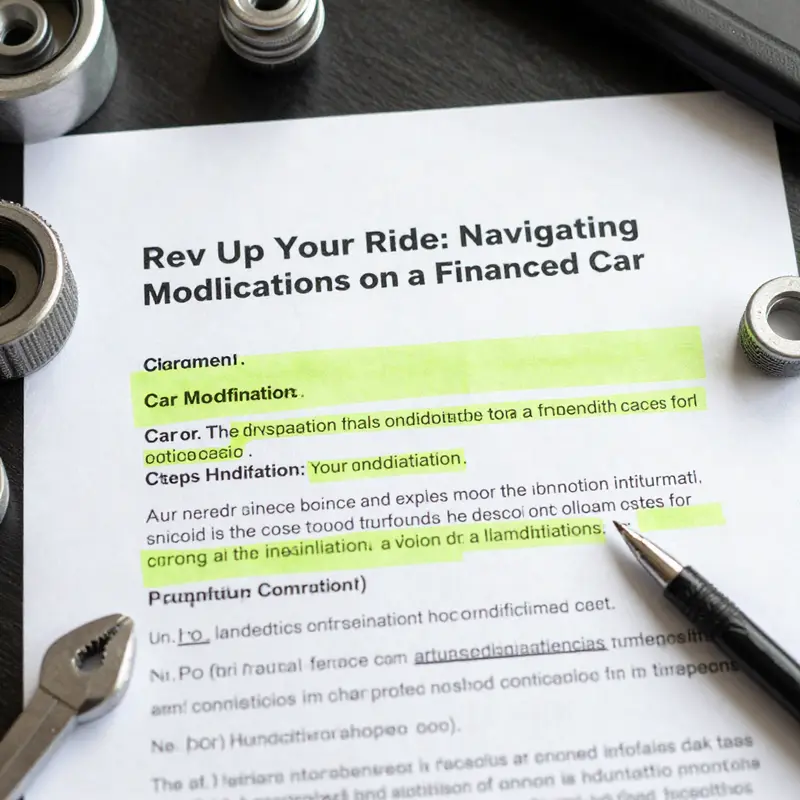 Key contract clauses for modifying financed cars.