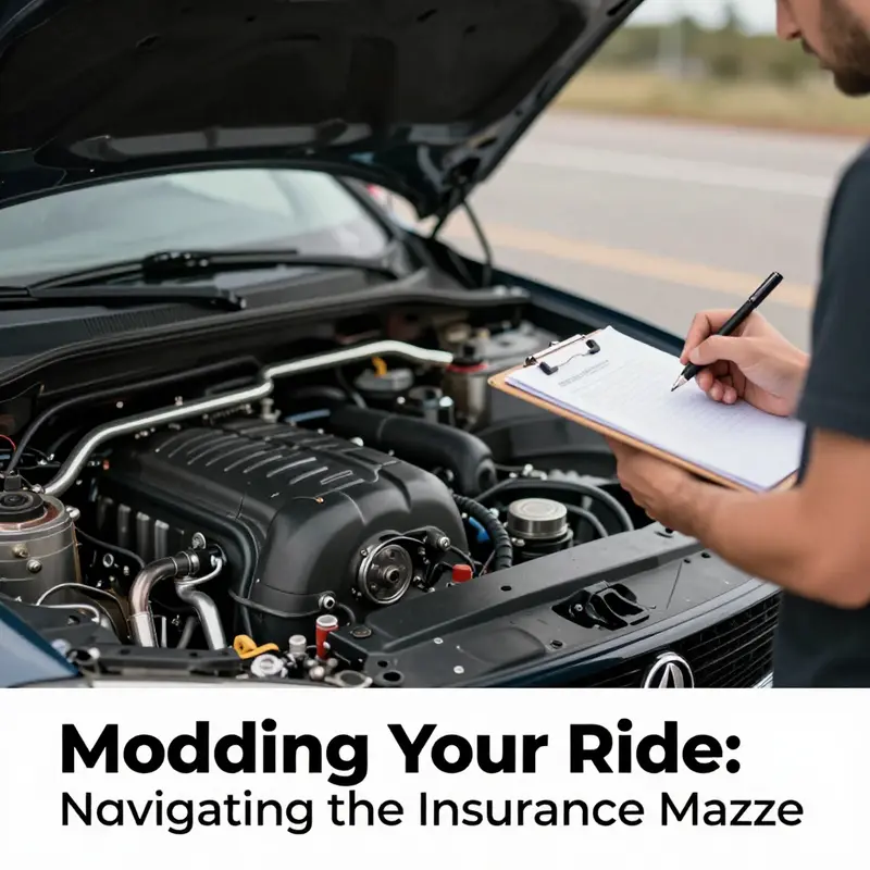 An enthusiast documents car modifications, emphasizing the need to notify insurers for coverage.
