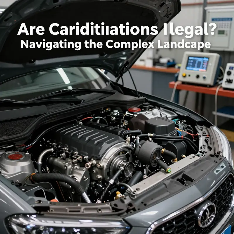 A mechanic evaluates an enhanced exhaust system for legal compliance while ensuring optimal performance.