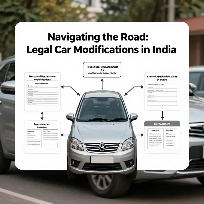 Visual representation of the legal landscape affecting car modifications in India.