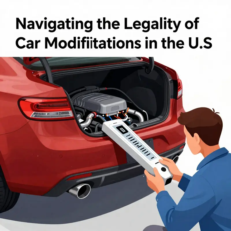 A visual representation of the varying state regulations on car modifications across the U.S.