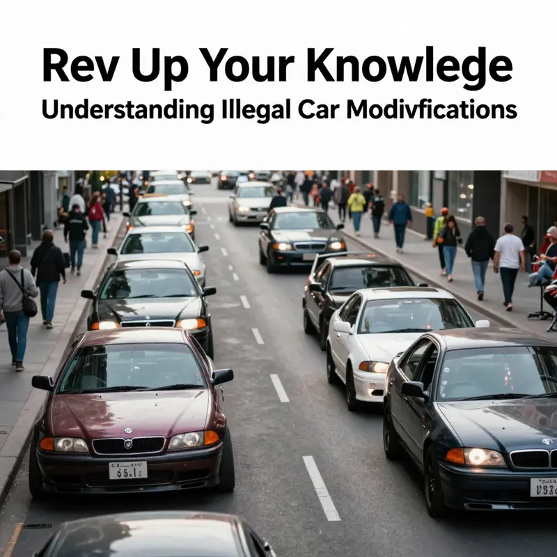 An overview of illegal car modifications showcasing common examples that violate regulations.