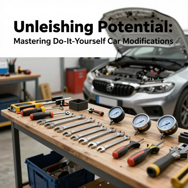A well-equipped workspace essential for successful DIY car modifications.