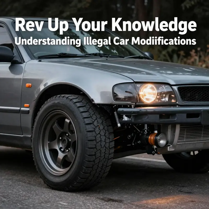 An overview of illegal car modifications showcasing common examples that violate regulations.