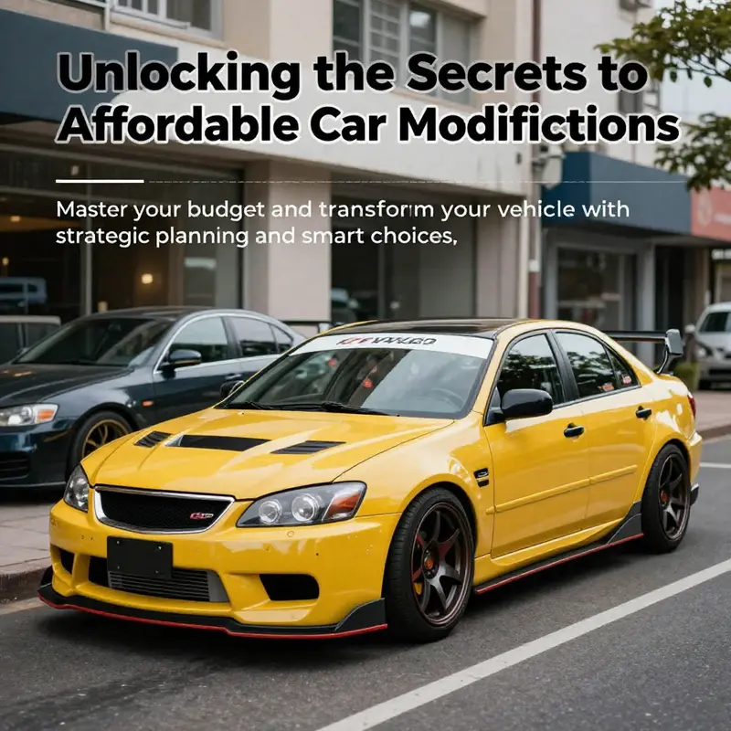 A personalized modified car displayed in an urban environment, capturing the essence of car enthusiasts.