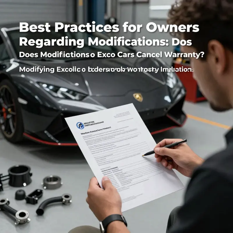 An exotic car being modified, representing the challenges of maintaining warranty coverage.