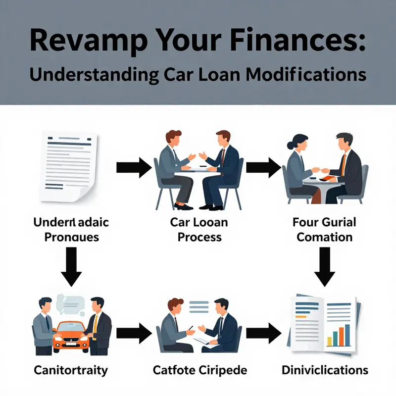 Infographic detailing the car loan modification process from application to approval.