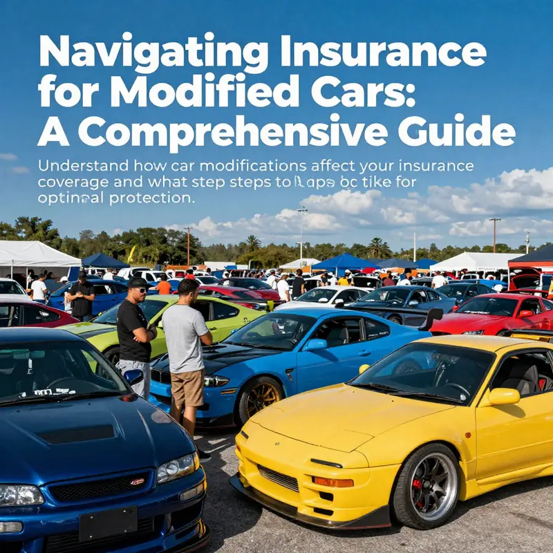 Enthusiasts at a car meet showcasing various modified cars, demonstrating the passion for modification and the need for insurance knowledge.