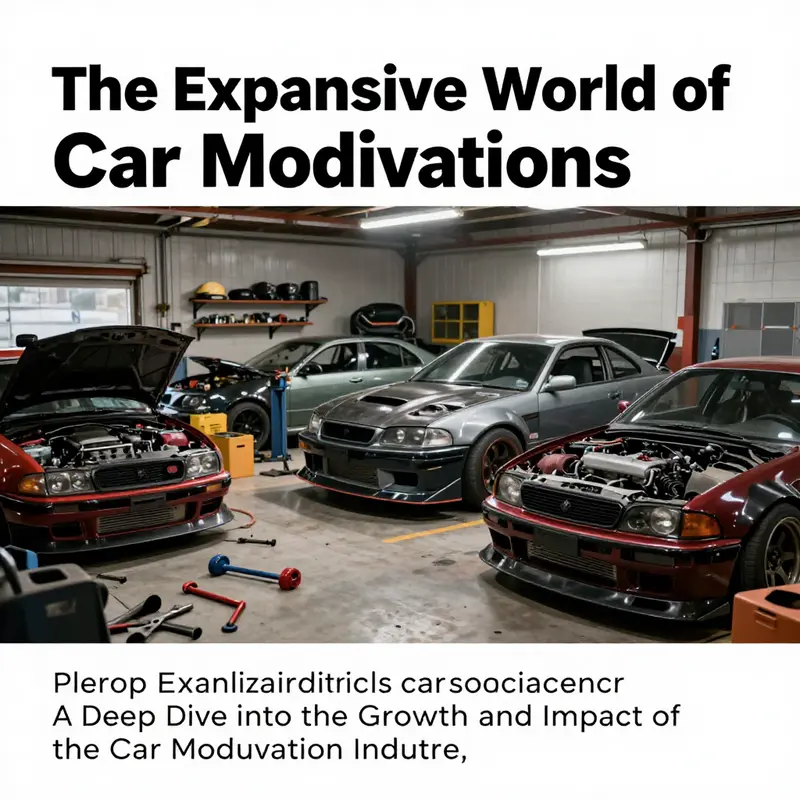 An organized garage with tools and modified cars, embodying the spirit of car modification enthusiasts.