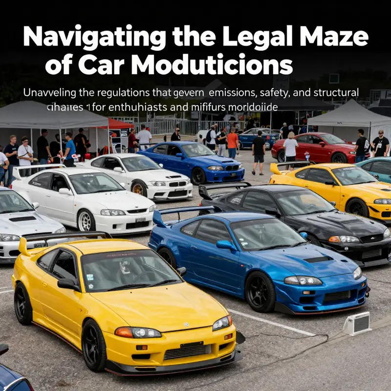 Various modified cars showcased at a car show, with fans and enthusiasts admiring the customizations.