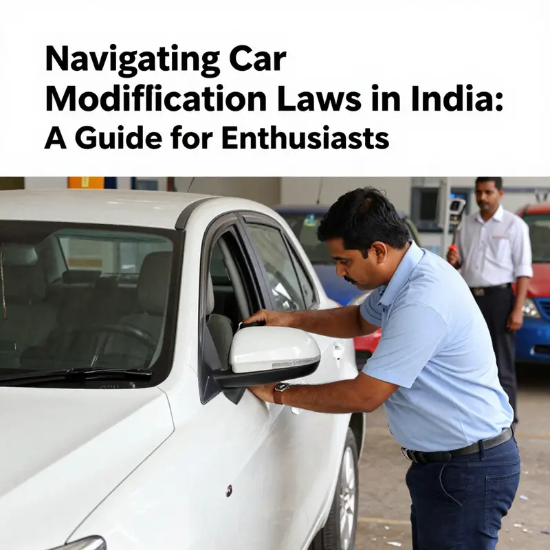 An Indian car undergoing safe and legal modifications in a professional garage.