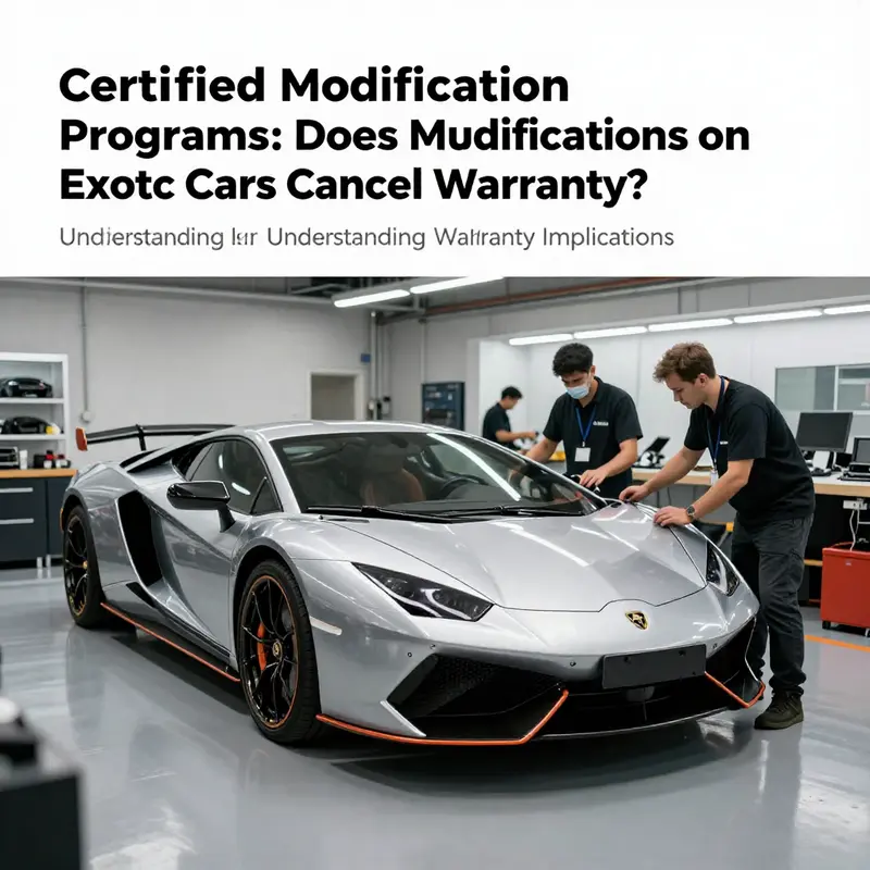 An exotic car being modified, representing the challenges of maintaining warranty coverage.