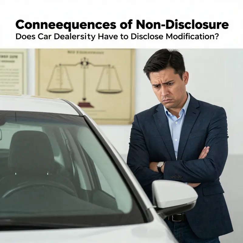 An enthusiast analyzing vehicle modifications at a dealership to understand their disclosure requirements.