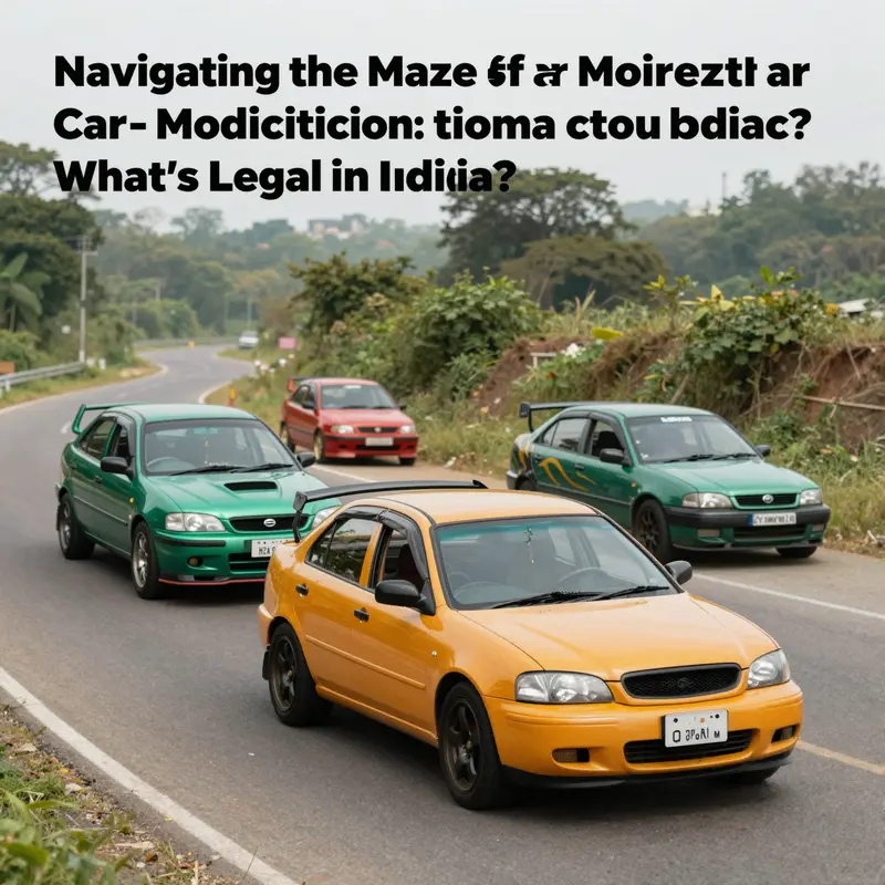 A scenic image of modified cars on the road representing the dynamic culture of car modifications in India.