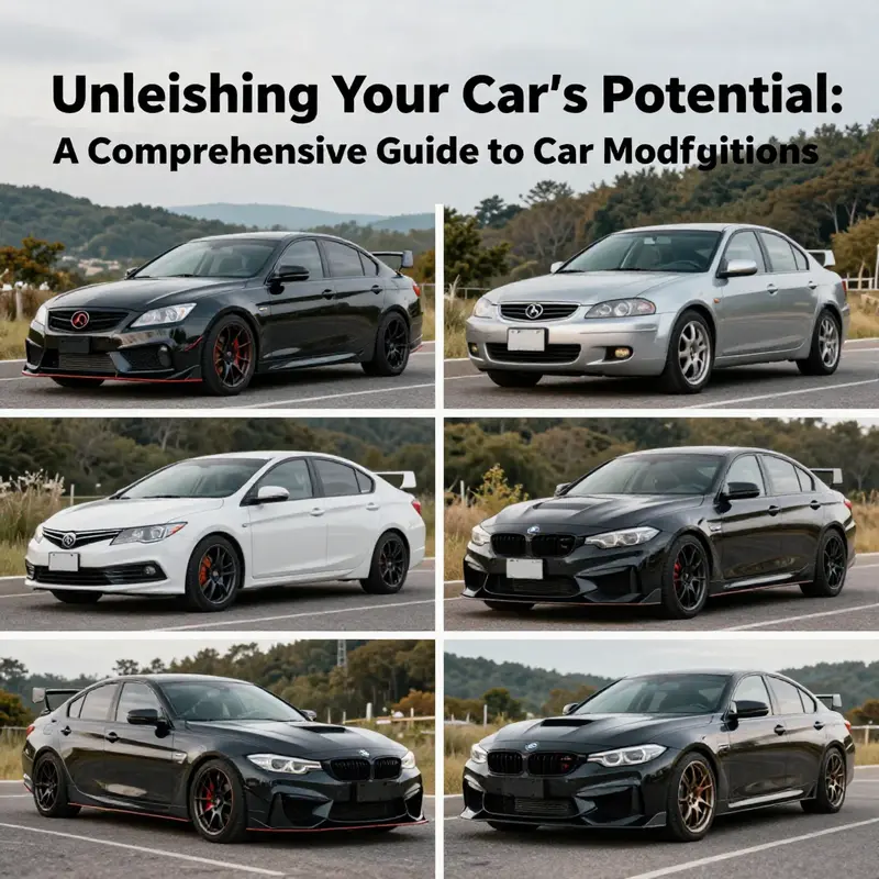 An engaging collage of various modified cars representing different types of modifications.