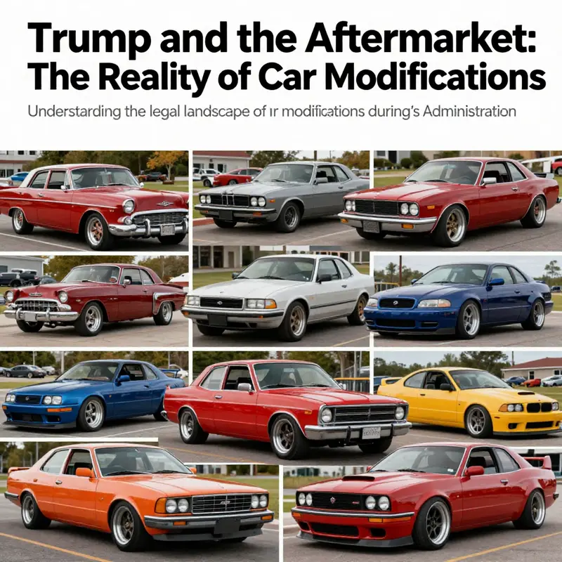 A colorful montage of various modified cars, highlighting the creativity in car modifications.