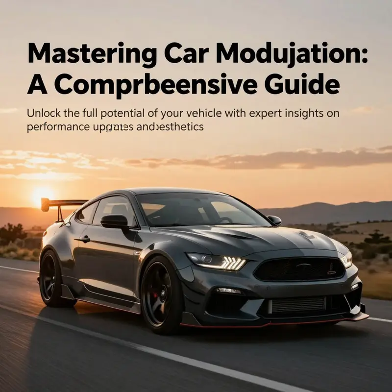 A modified car driving on a scenic road at sunset, symbolizing the journey of car modification.