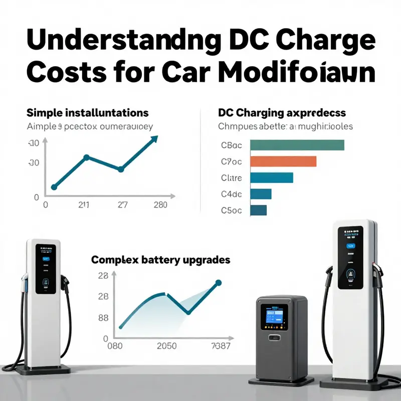 An infographic detailing the cost ranges of DC charging modifications for cars.