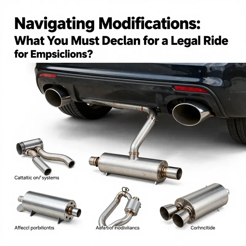 An infographic outlining the key components of car emissions systems that need to be declared when modified.