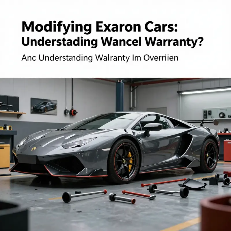 An exotic car being modified, representing the challenges of maintaining warranty coverage.
