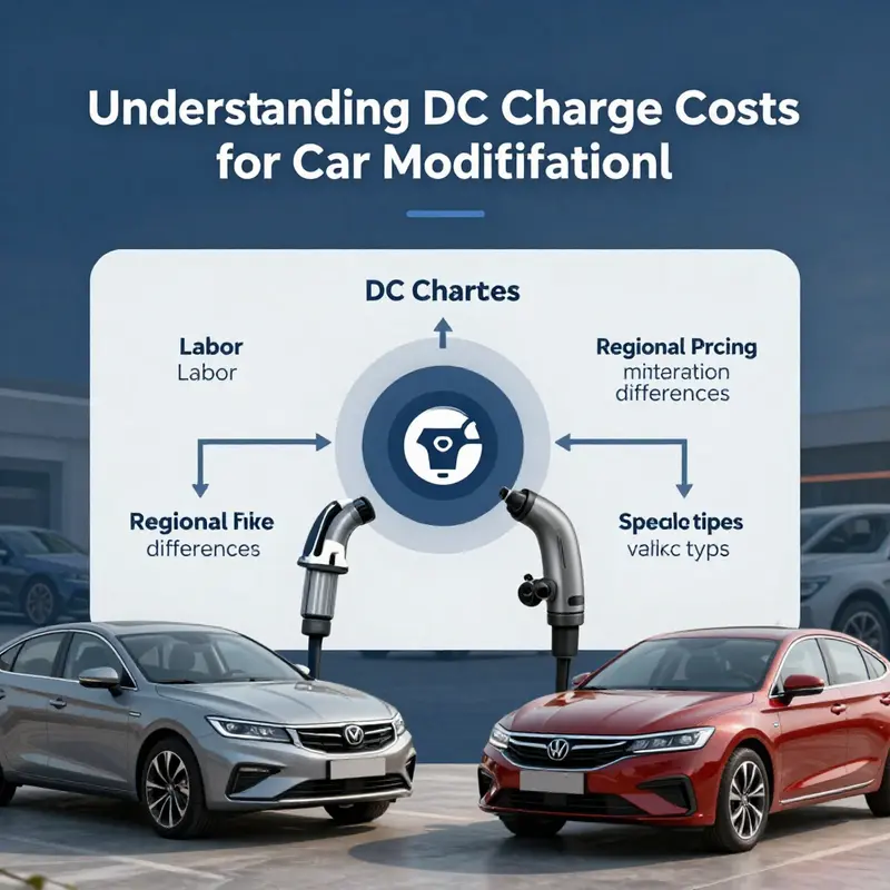 An infographic detailing the cost ranges of DC charging modifications for cars.