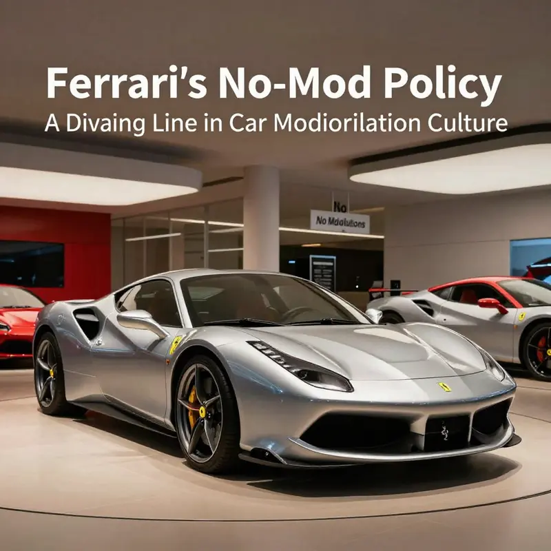 Ferrari’s showroom where modifications are strictly prohibited, reflecting the brand’s commitment to integrity.