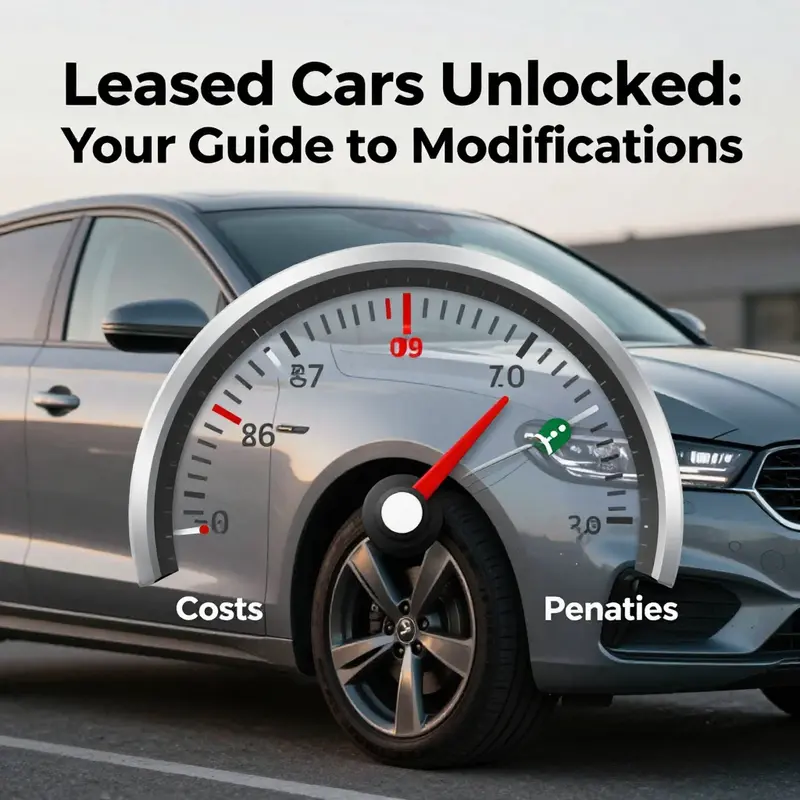 Aftermarket parts featured near a leased vehicle, highlighting modification restrictions.