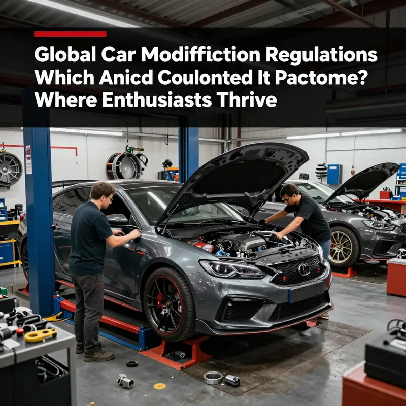 A vibrant representation of Japan’s car modification culture with street displays of customized vehicles.