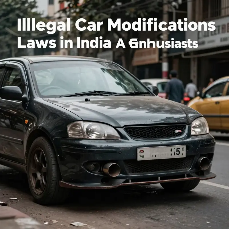 An Indian car undergoing safe and legal modifications in a professional garage.