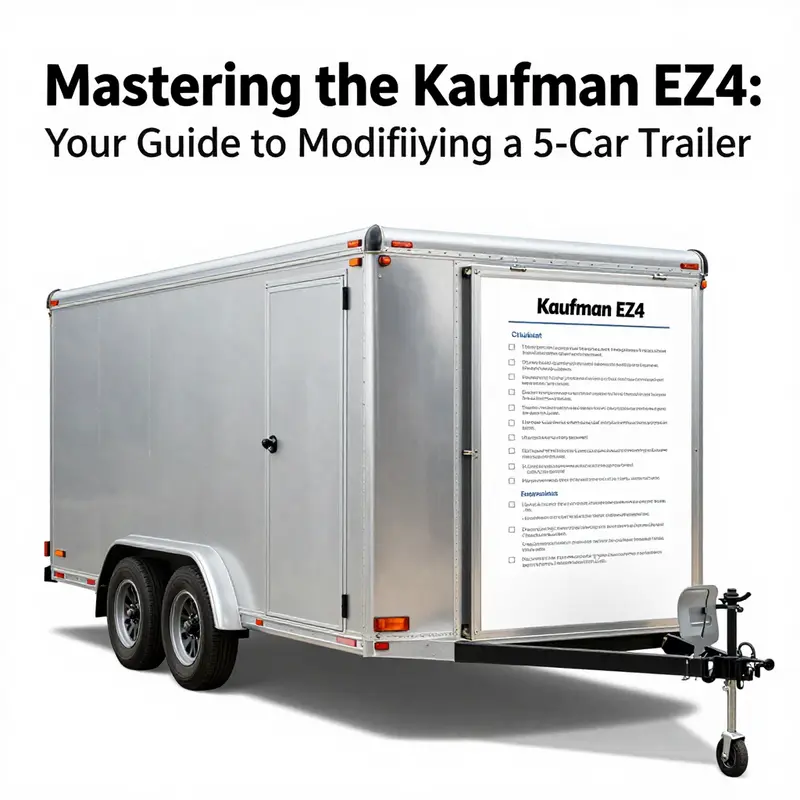 Evaluating the legal aspects and intended purposes behind modifying a Kaufman EZ4 for transporting five vehicles.