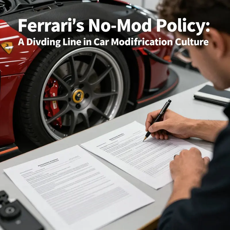 Ferrari’s showroom where modifications are strictly prohibited, reflecting the brand’s commitment to integrity.