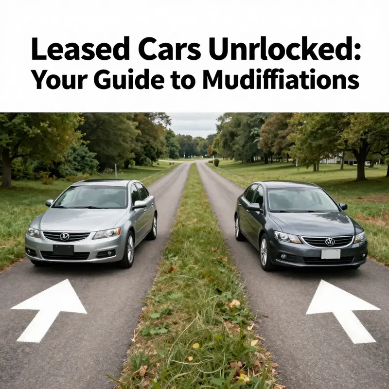 Aftermarket parts featured near a leased vehicle, highlighting modification restrictions.