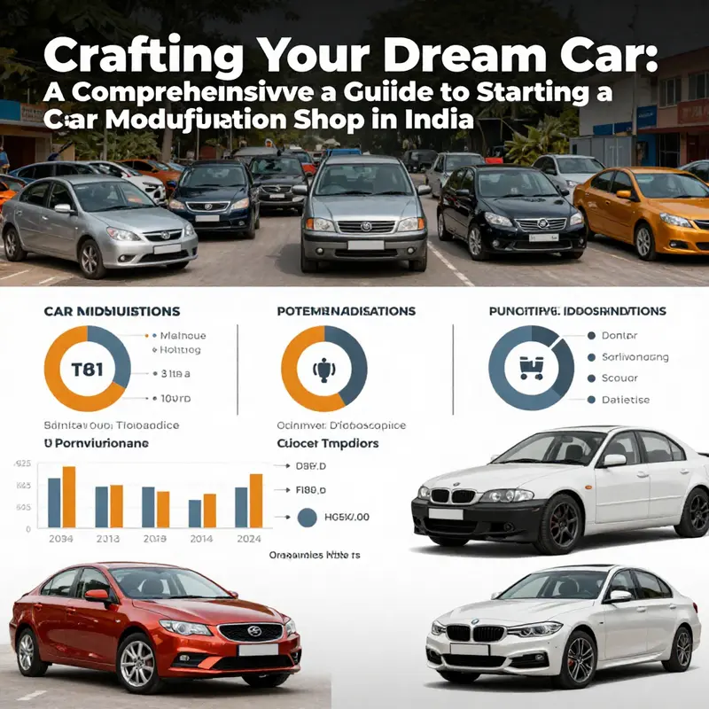 Infographic detailing the Indian car modification market landscape.