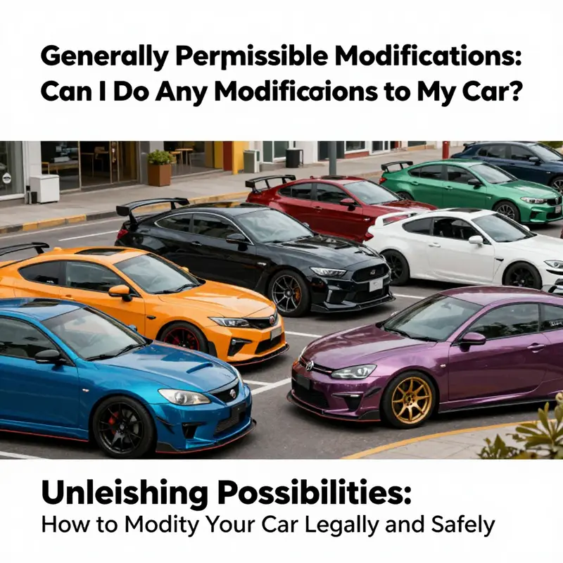 A colorful array of modified cars highlighting the possibilities of permissible changes.
