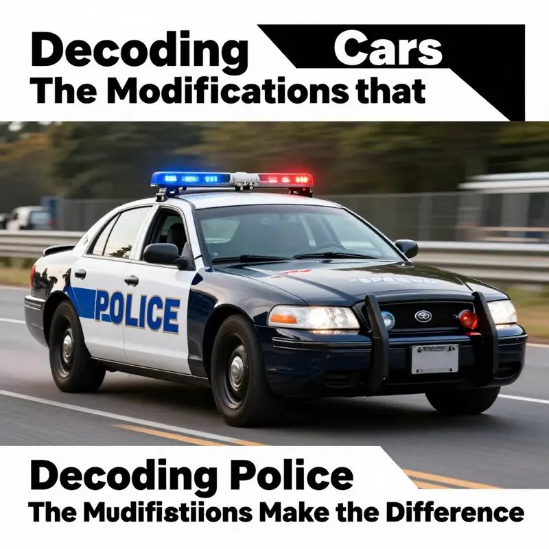 Dynamic image of a police car in motion, exhibiting its specialized modifications and enhancements.