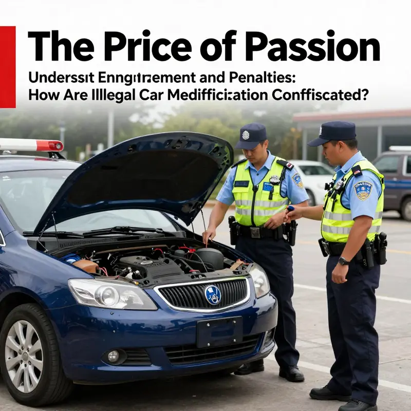A car with modifications juxtaposed against legal documents representing the intersection of car passion and legal regulations.