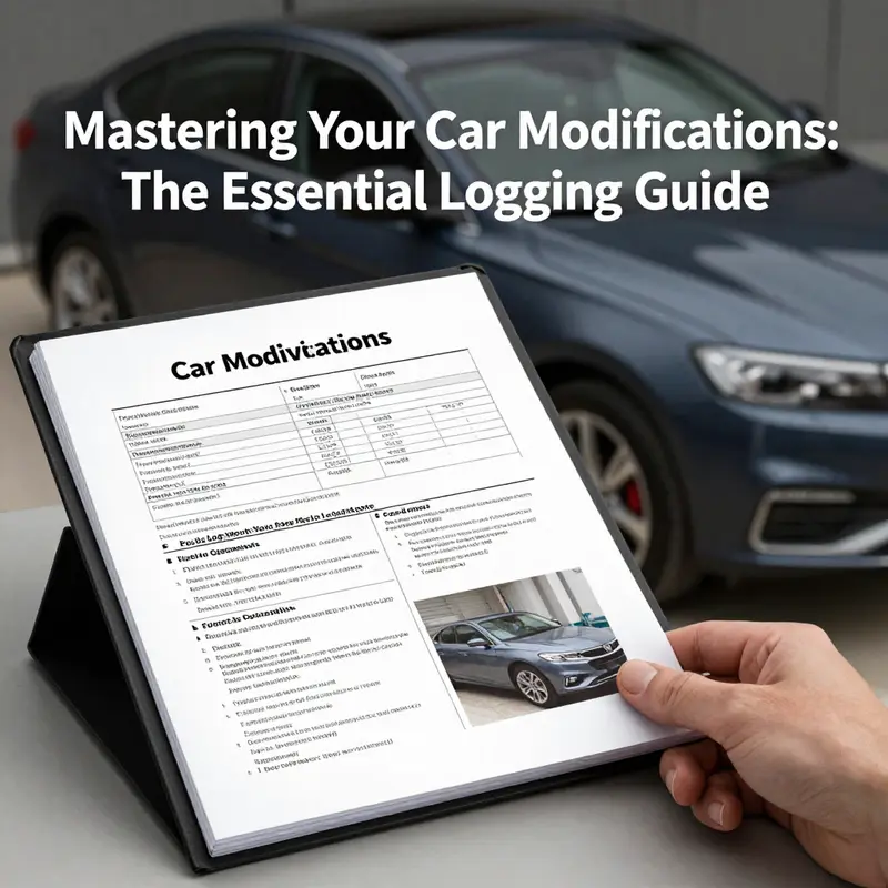 An organized modification log capturing vehicle information and modifications.