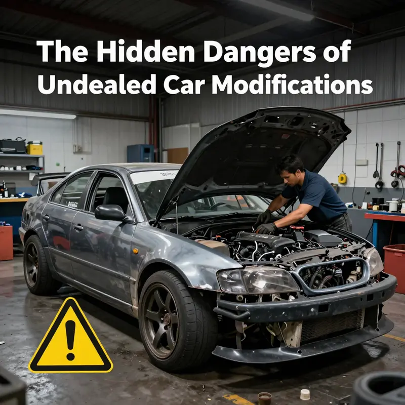 Police inspecting modified vehicles for compliance.